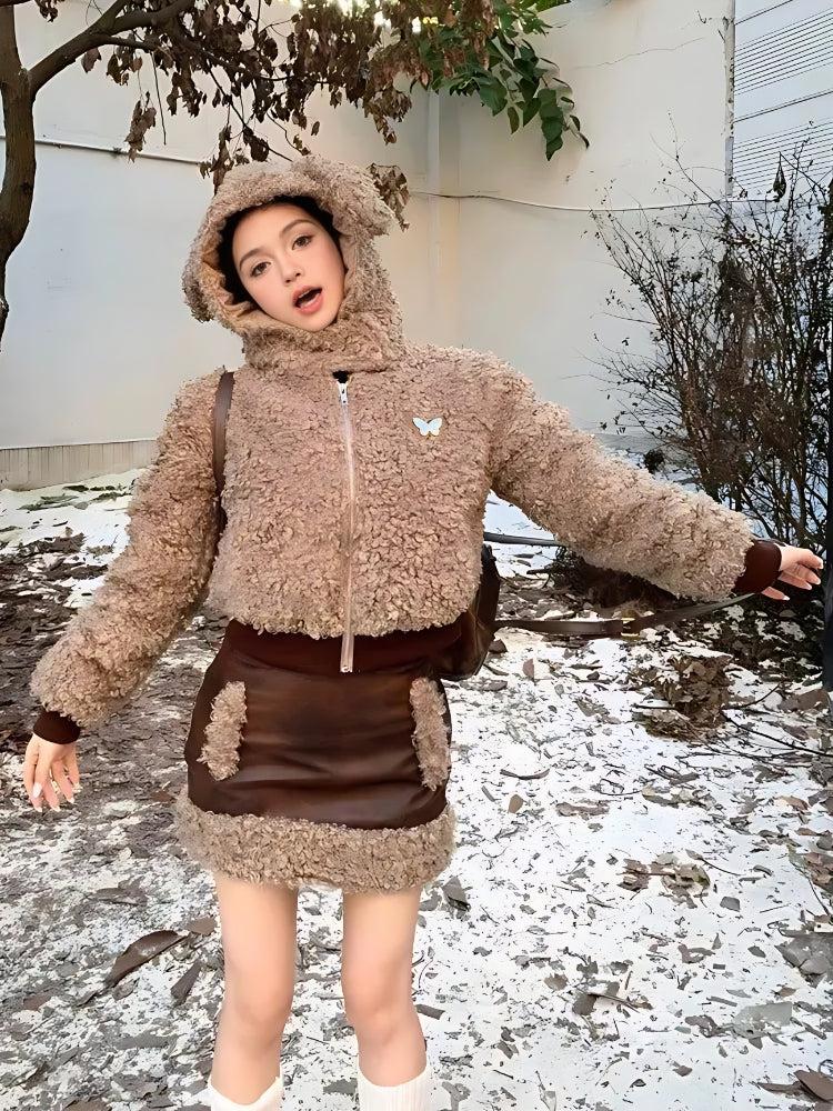 Rabbit Hood Teddy Two Piece Set - KAYSMAR