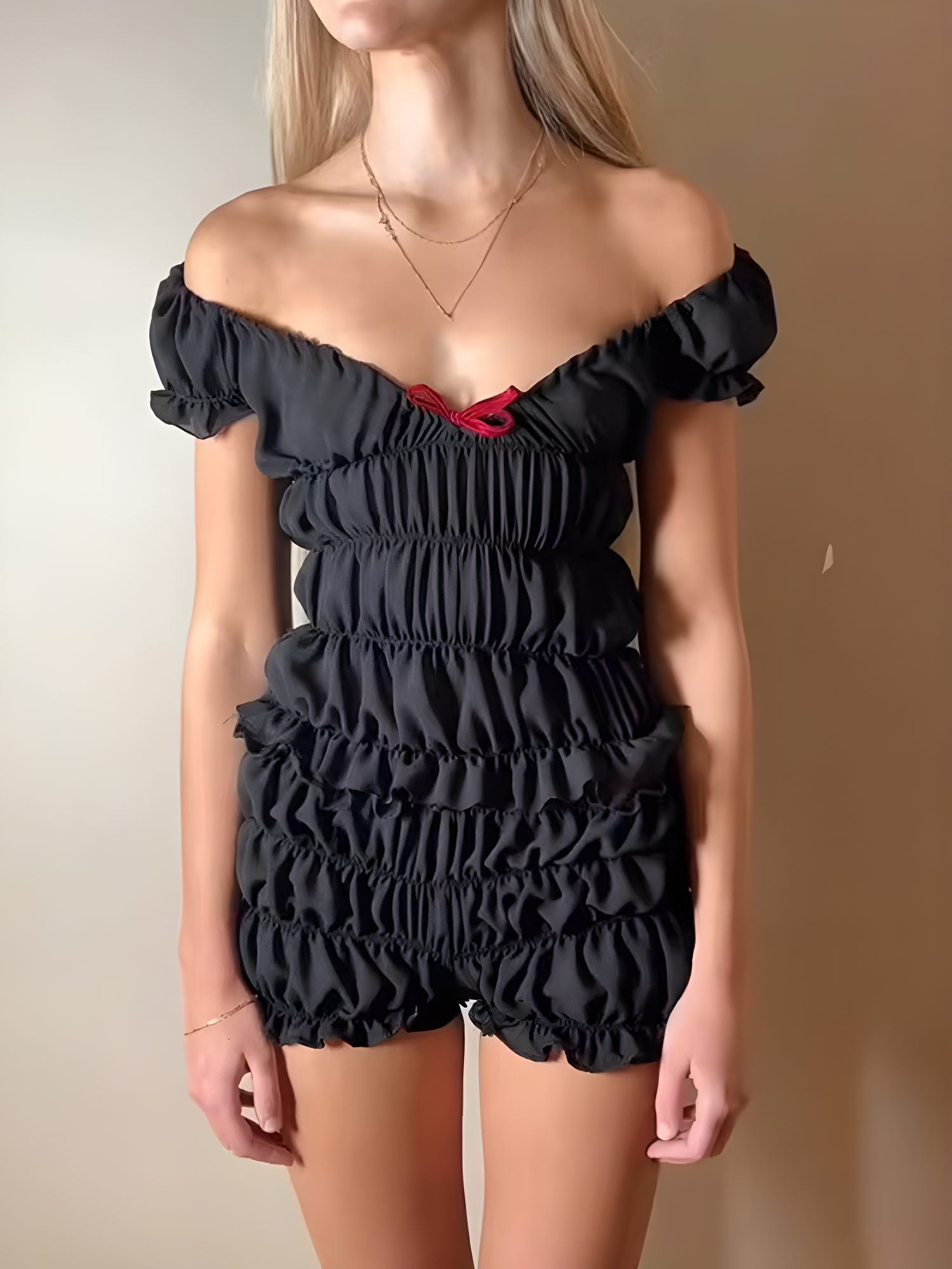 Ruched Off Shoulder Top & Shorts Two Piece Set - KAYSMAR