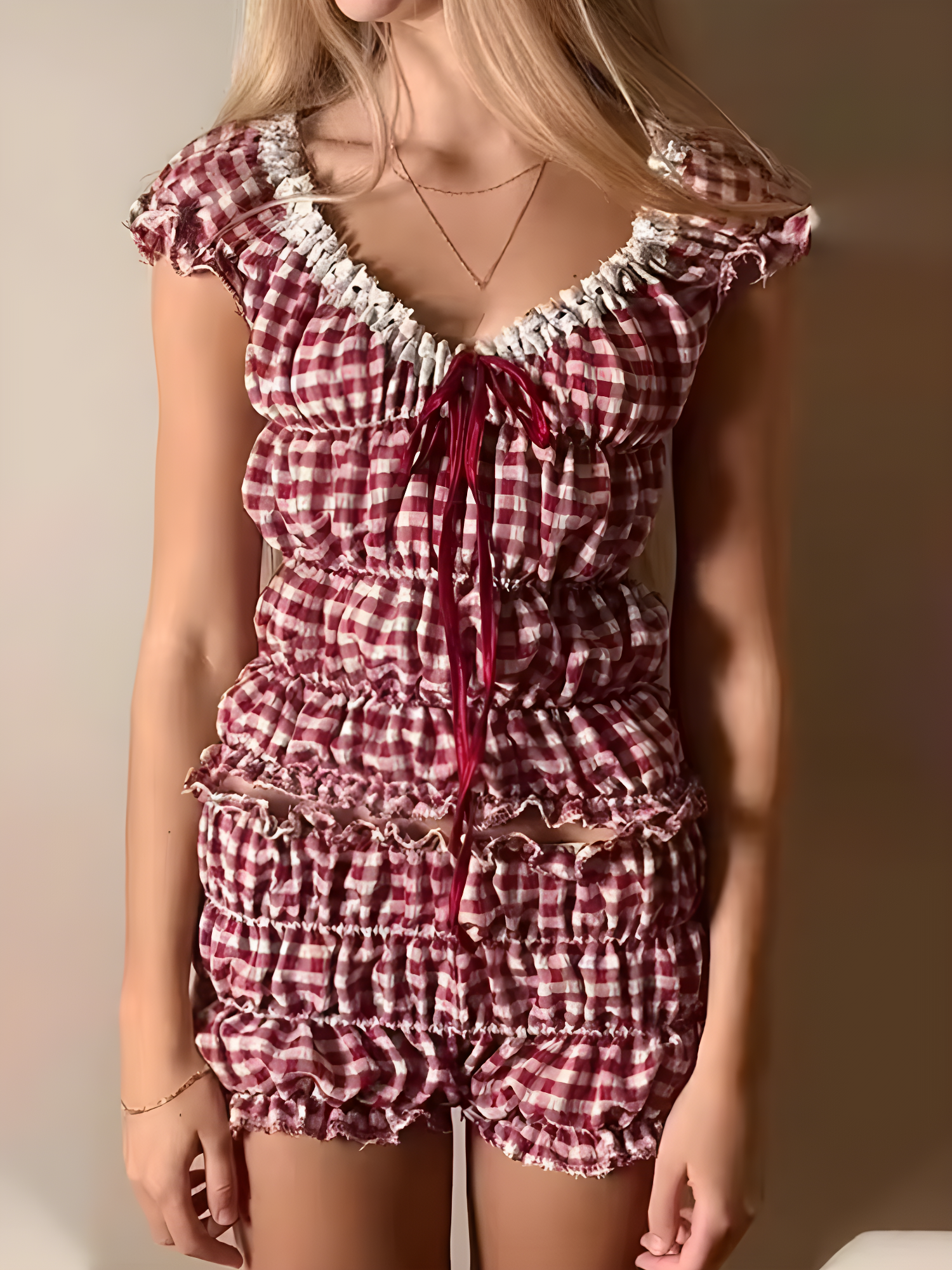 Ruched Off Shoulder Top & Shorts Two Piece Set - KAYSMAR