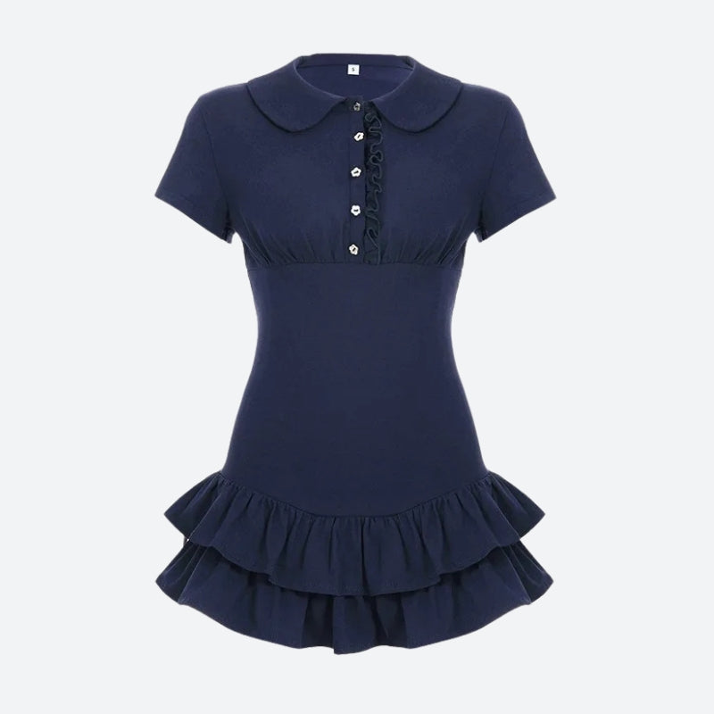 Ruffled Polo Mini Dress - KAYSMAR