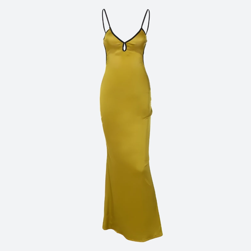 Satin Backless Maxi Dress - KAYSMAR