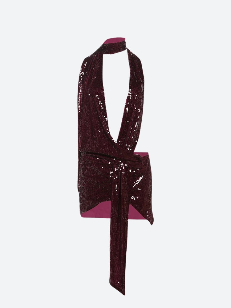 Sequined Backless Mini Dress - KAYSMAR