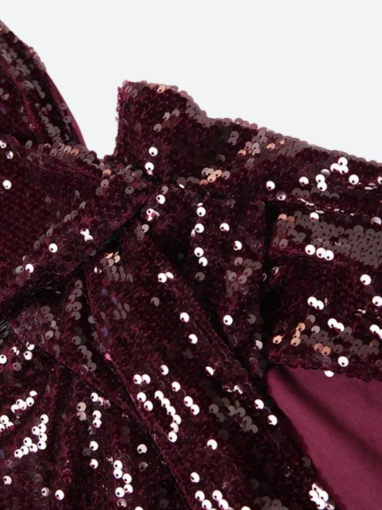 Sequined Backless Mini Dress - KAYSMAR