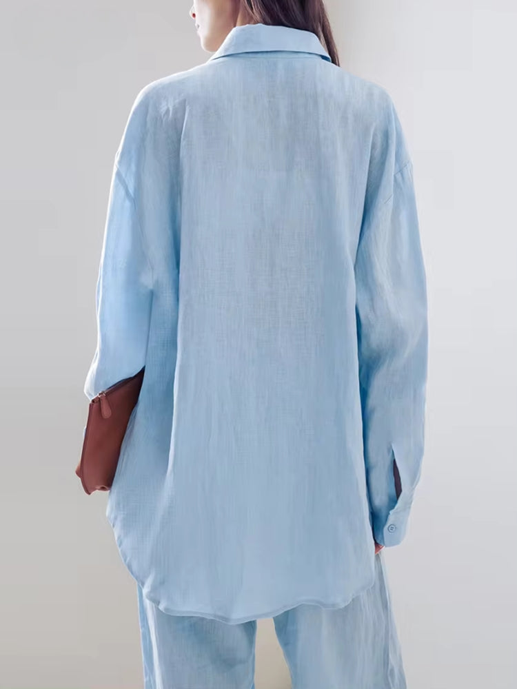 Shirt & Pants Blue Two Piece Set - KAYSMAR