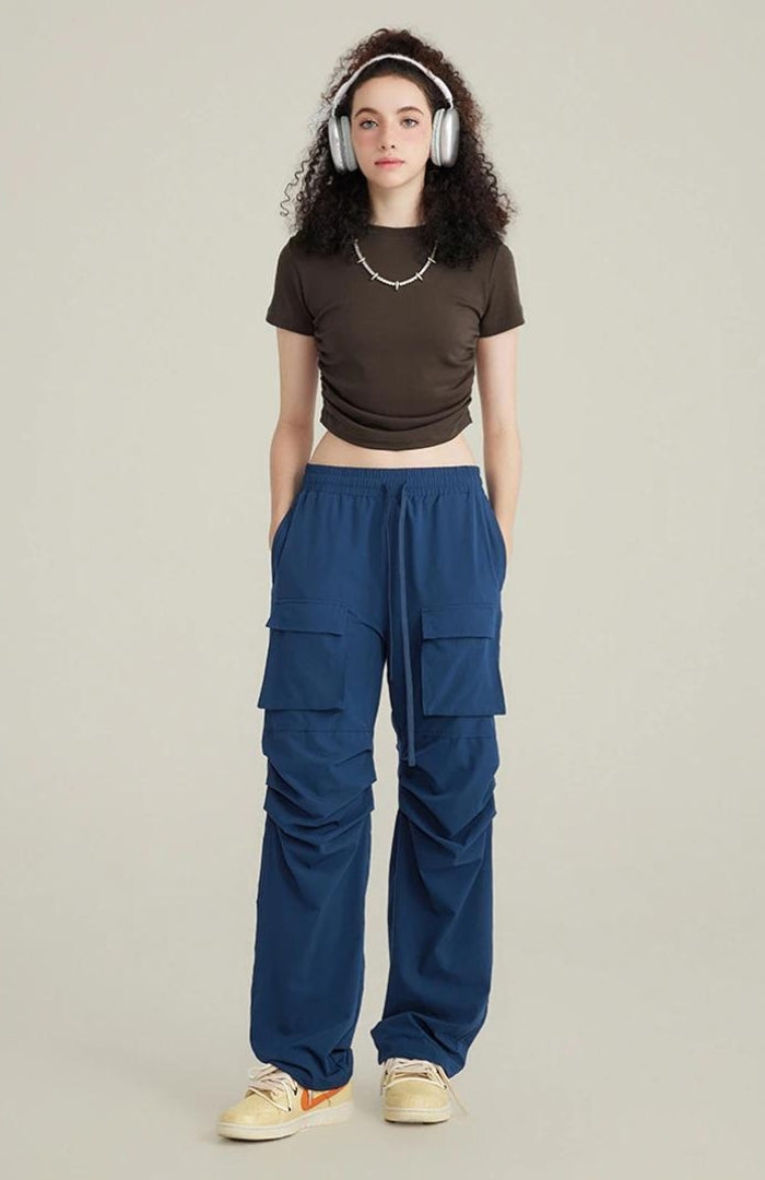 Side Ruched Crop Top - KAYSMAR
