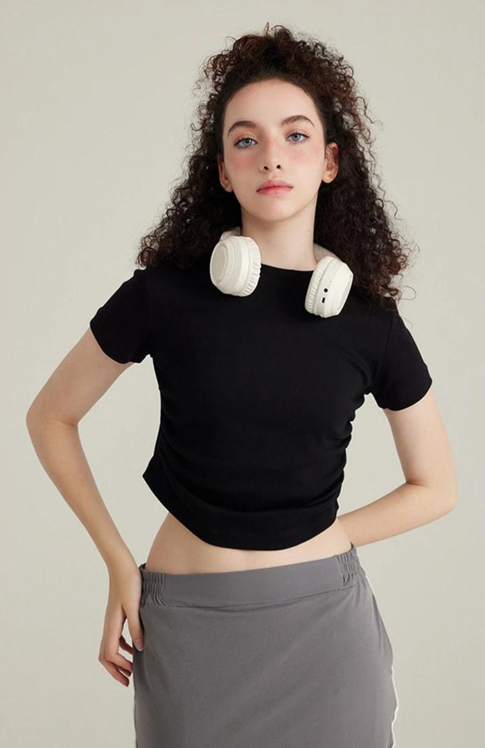 Side Ruched Crop Top - KAYSMAR