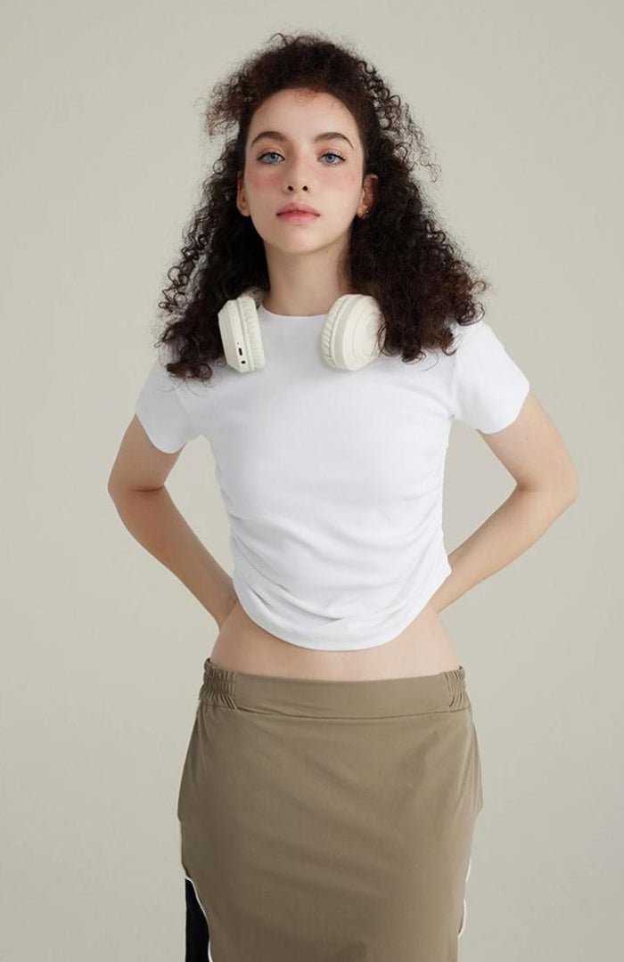 Side Ruched Crop Top - KAYSMAR