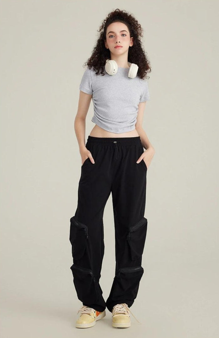 Side Ruched Crop Top - KAYSMAR