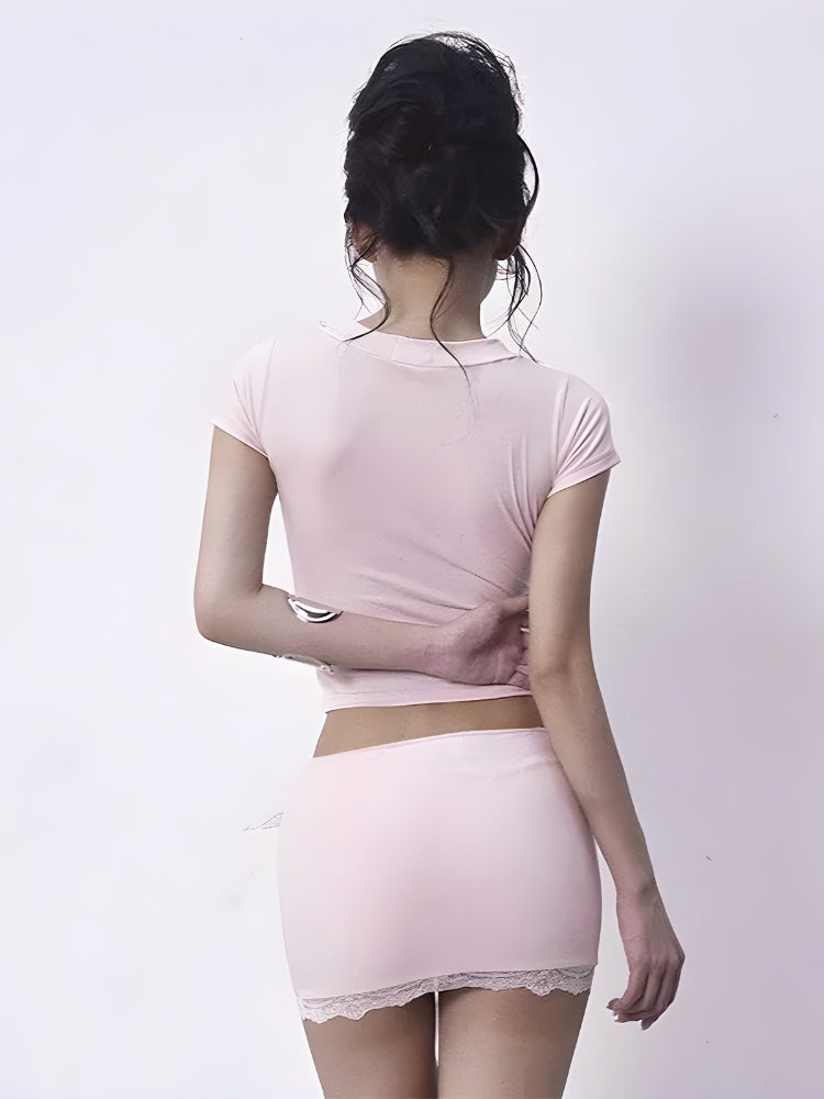 Soft Coquette Bow Two Piece Set - KAYSMAR