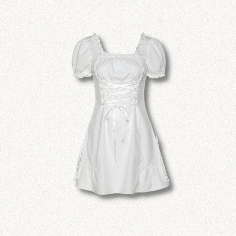 Soft Girl Lace Up Mini Dress - KAYSMAR