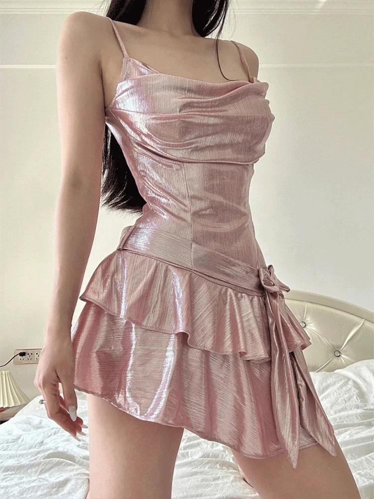 Soft Girl Metallic Mini Dress - KAYSMAR