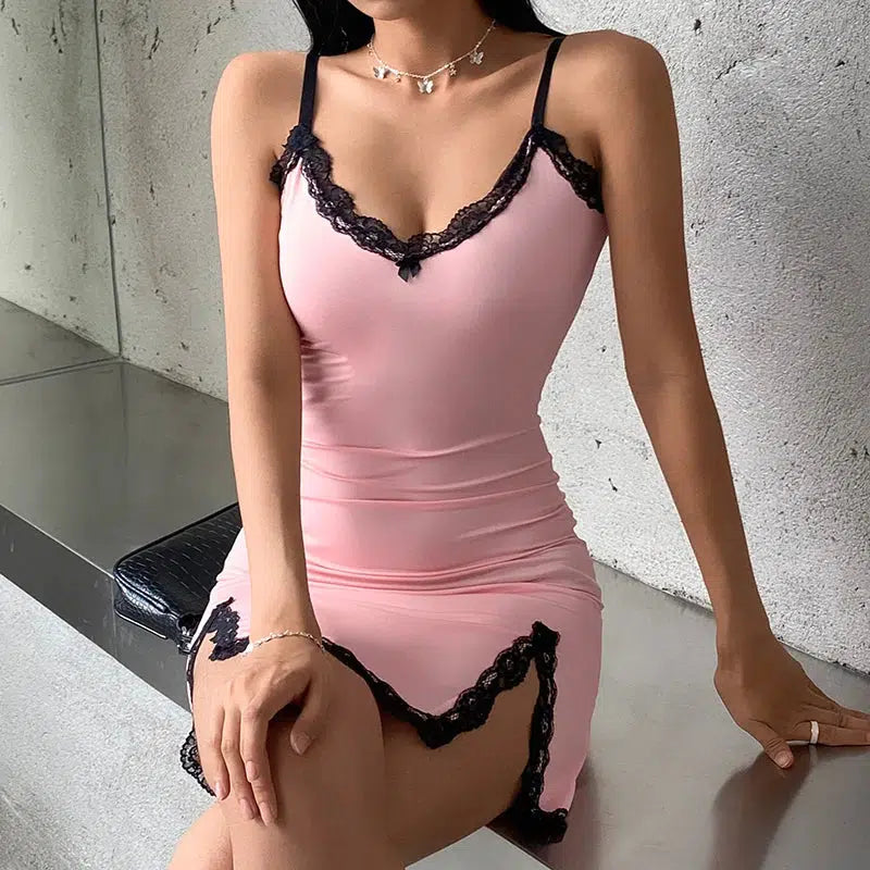 Soft Girl Slit Mini Dress - KAYSMAR