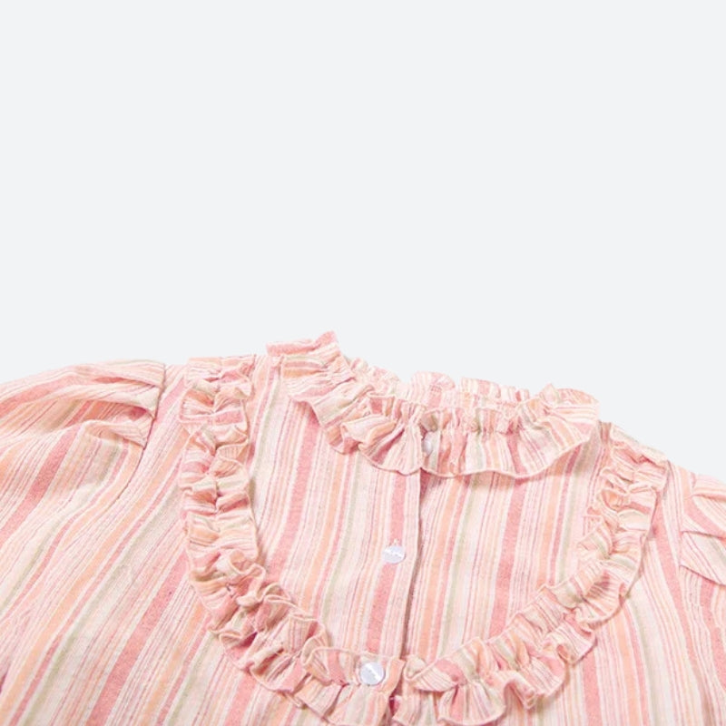 Soft Girl Striped Crop Top & Maxi Skirt Two Piece Set - KAYSMAR
