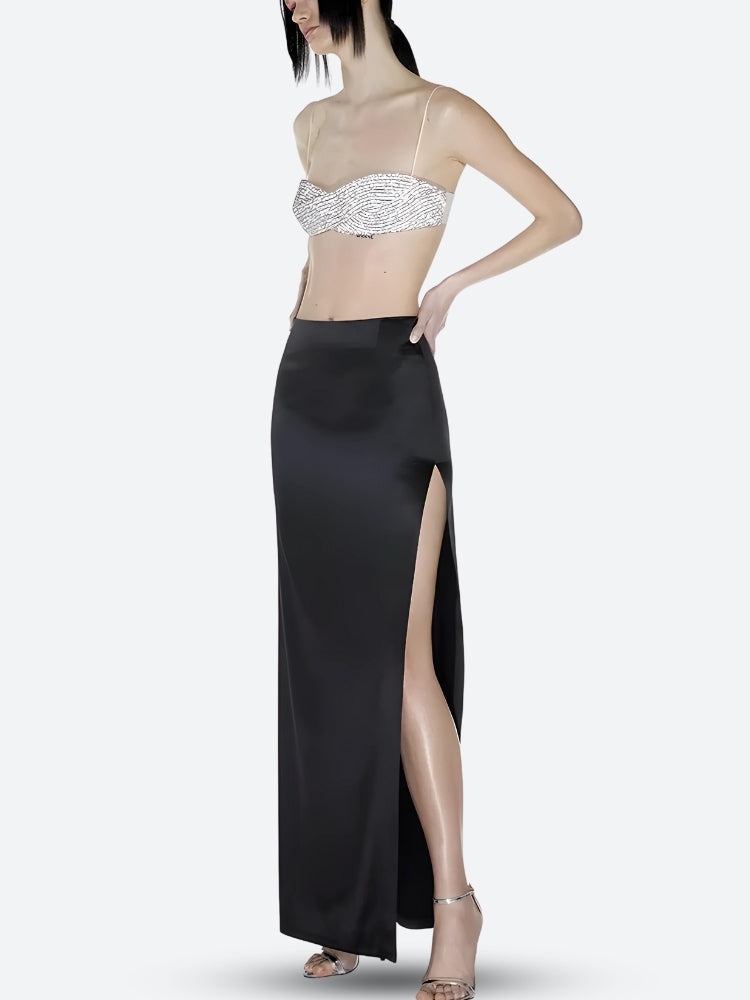 Sparkle Rhinestone Bra Crop Top - KAYSMAR