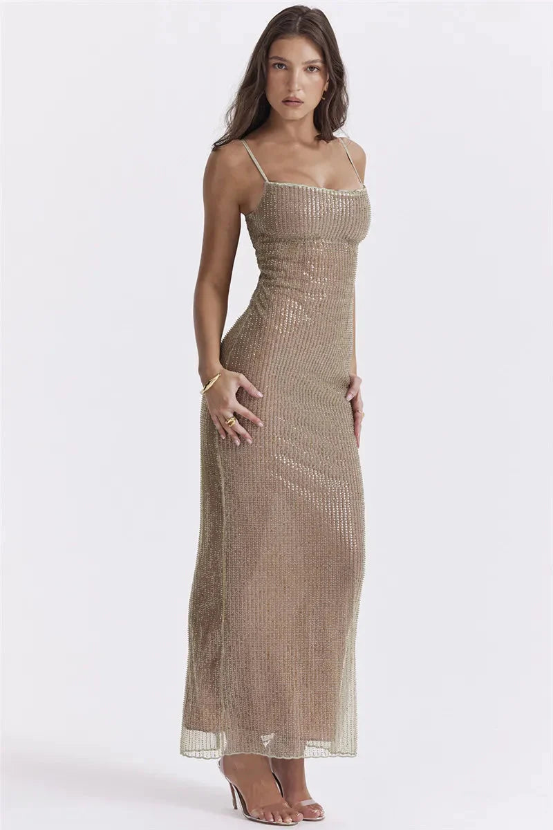 Sparkle Sequined Fit Maxi Dress - KAYSMAR