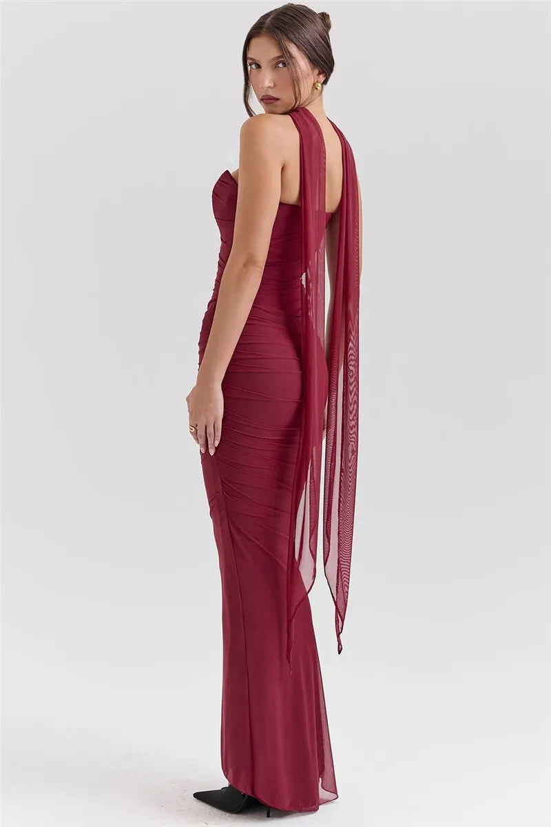 Strapless Corset Top & Maxi Skirt Two Piece Set - KAYSMAR