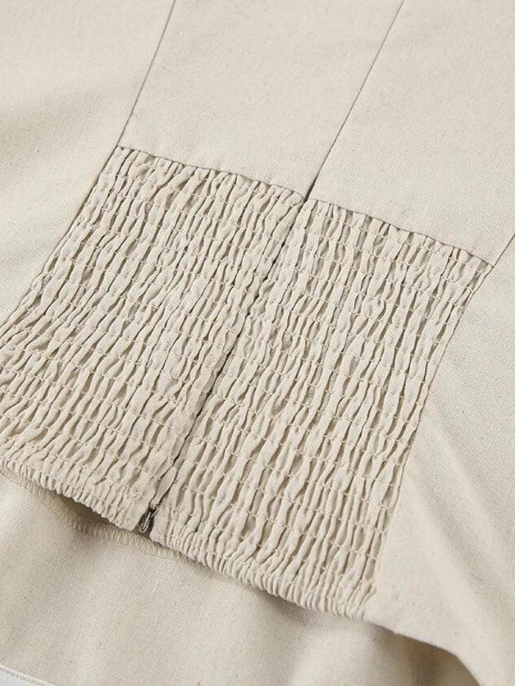 Strapless Linen Midi Dress - KAYSMAR