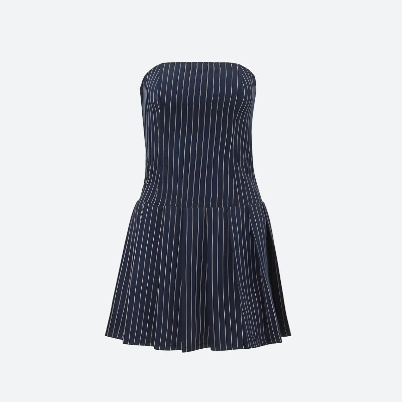 Striped Strapless Mini Dress - KAYSMAR