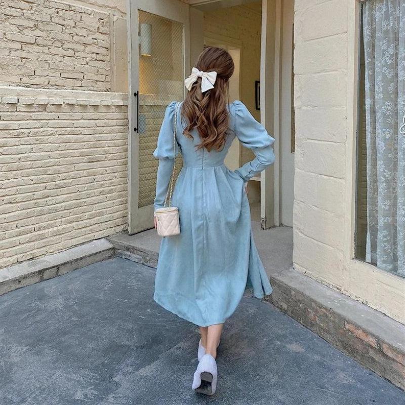 Vintage Balloon Sleeve Maxi Dress - KAYSMAR