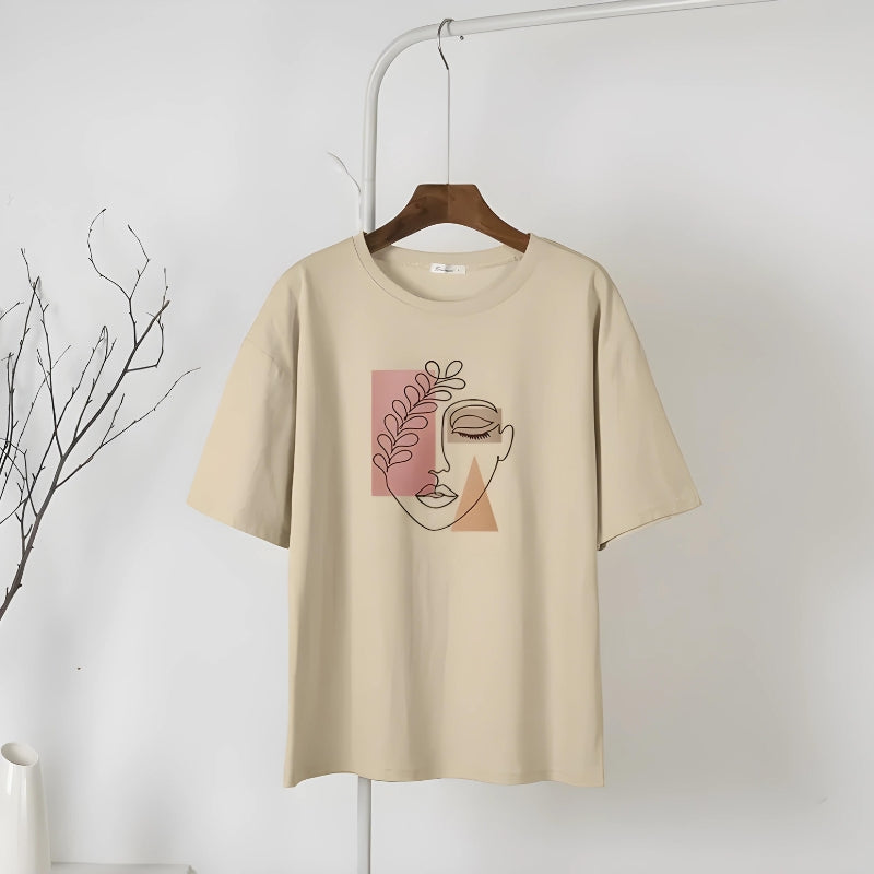 Woman Face Minimal Tee - KAYSMAR