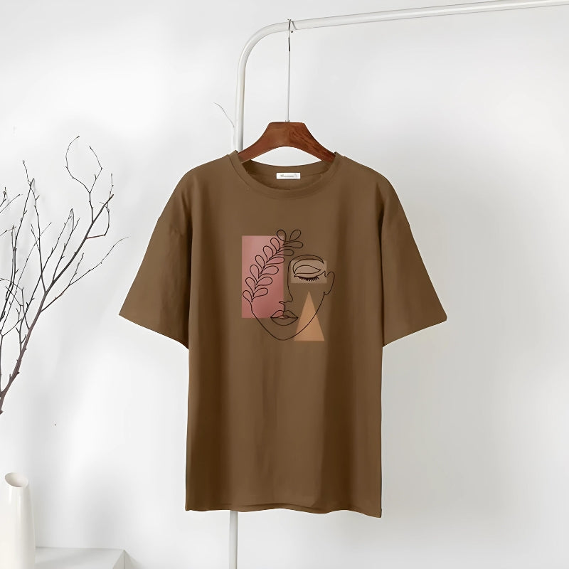 Woman Face Minimal Tee - KAYSMAR