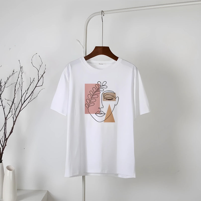 Woman Face Minimal Tee - KAYSMAR
