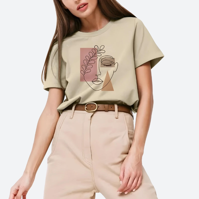 Woman Face Minimal Tee - KAYSMAR