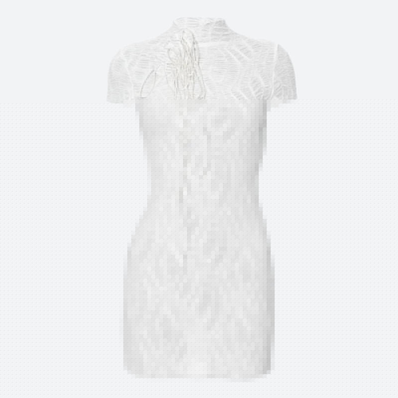 Wrinkled Lace Up Mini Dress - KAYSMAR