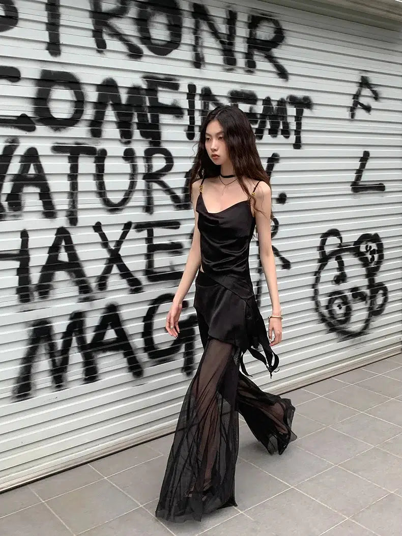 Y2K Asymmetric Top & Skirt Pants Two Piece Set - KAYSMAR