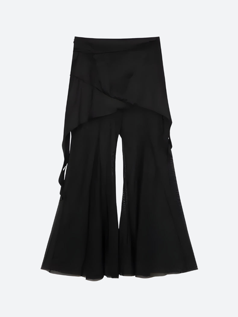 Y2K Asymmetric Top & Skirt Pants Two Piece Set - KAYSMAR