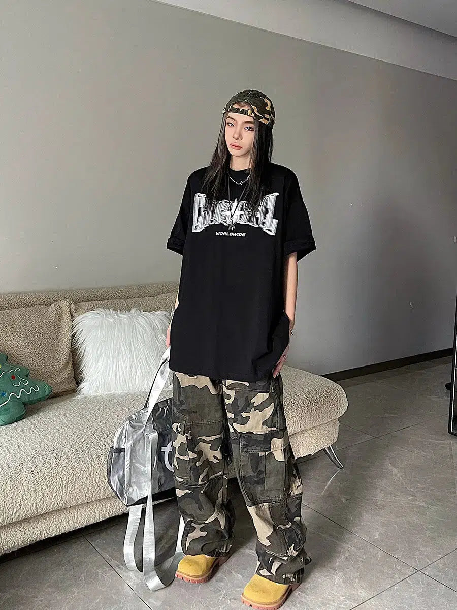 Y2K Shiny Star Worldwide Tee - KAYSMAR