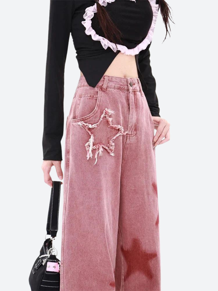 Y2K Star Denim Jeans - KAYSMAR