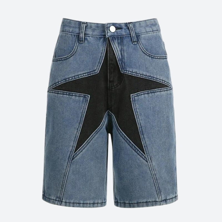 Y2K Star Jean Shorts - KAYSMAR