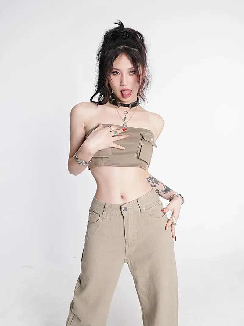 Y2K Star Pockets High Waist Jeans - KAYSMAR