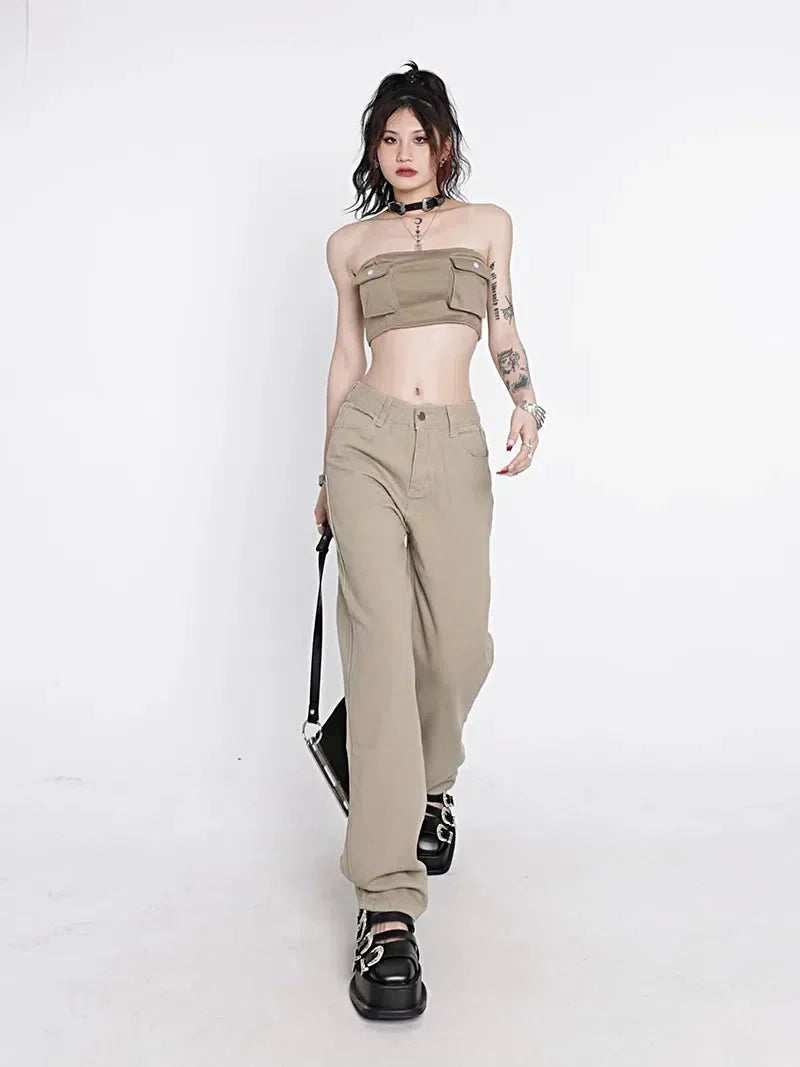 Y2K Star Pockets High Waist Jeans - KAYSMAR