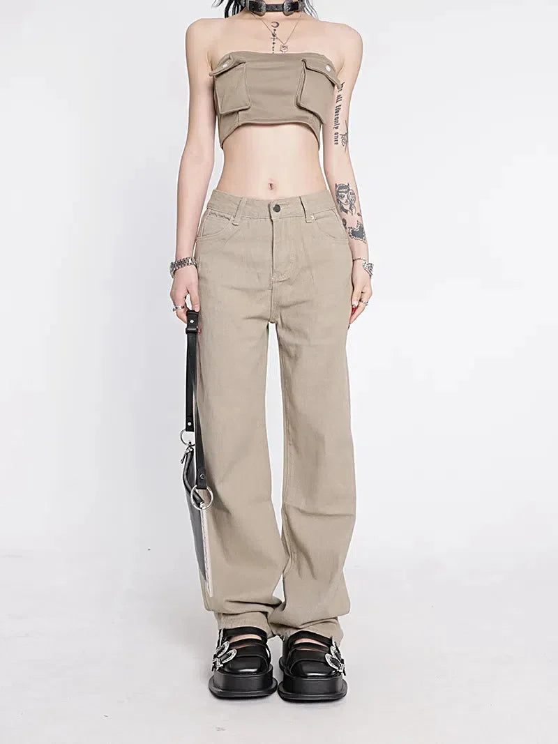 Y2K Star Pockets High Waist Jeans - KAYSMAR