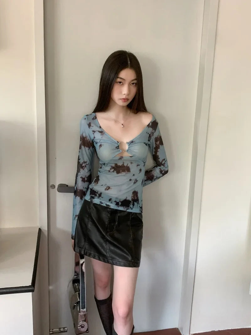Y2K Tie Dye Sheer Tee - KAYSMAR