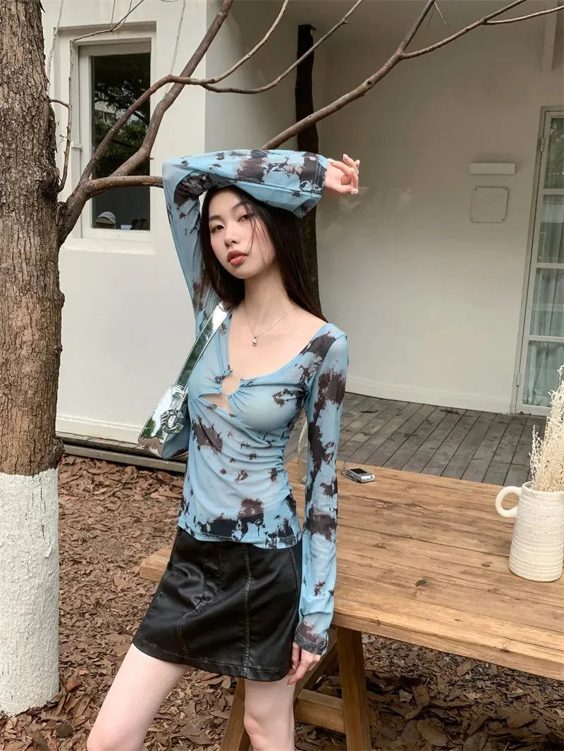 Y2K Tie Dye Sheer Tee - KAYSMAR