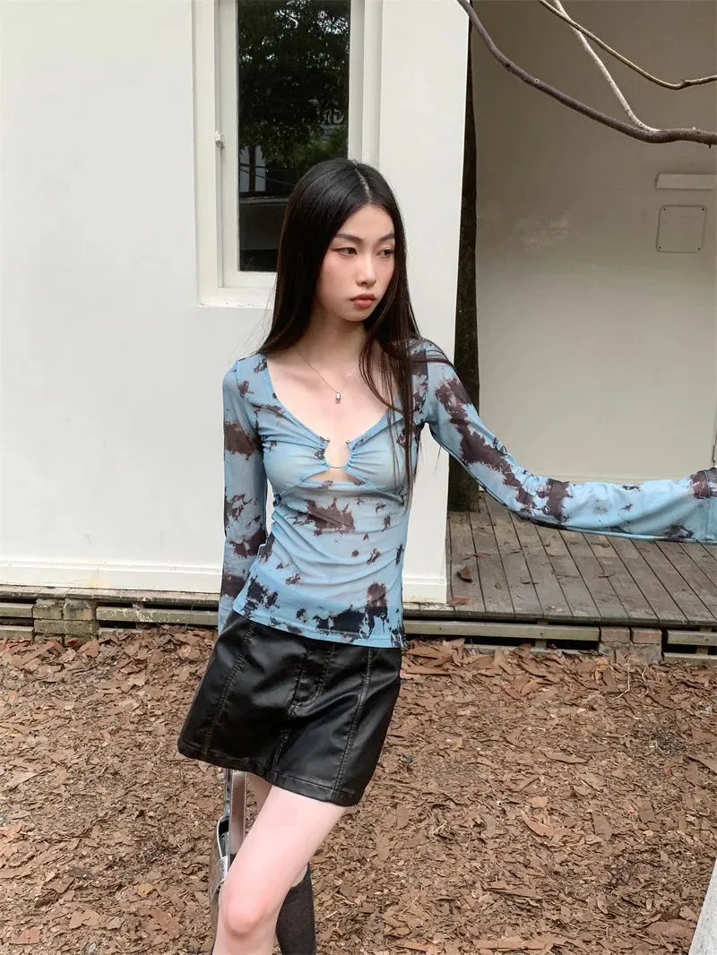 Y2K Tie Dye Sheer Tee - KAYSMAR