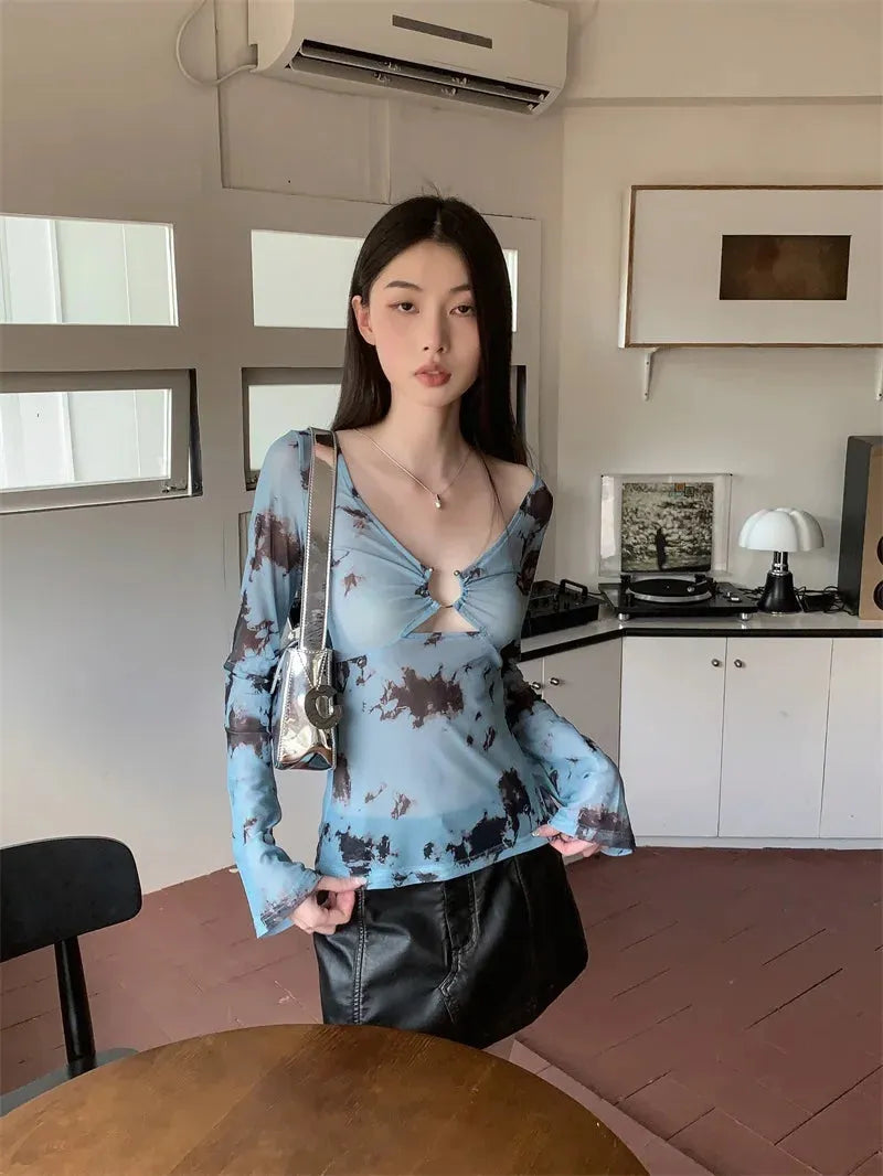 Y2K Tie Dye Sheer Tee - KAYSMAR