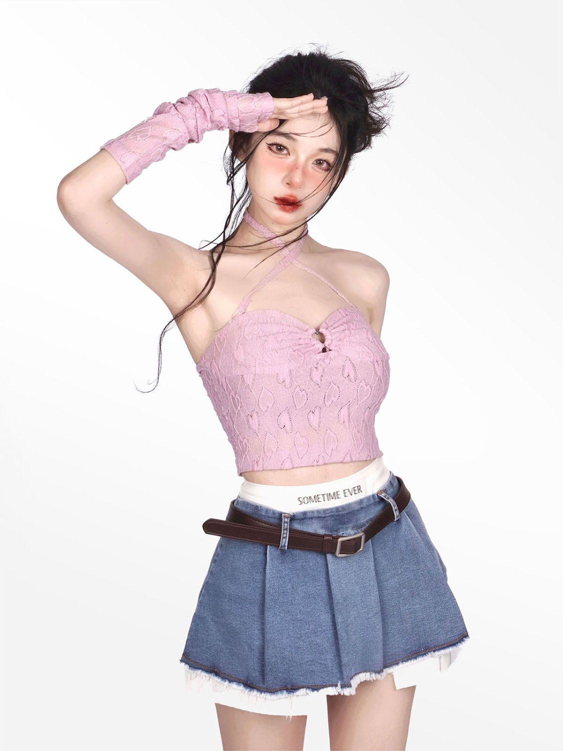 Y2K Fake Two Piece Pleated Mini Skirt - KAYSMAR