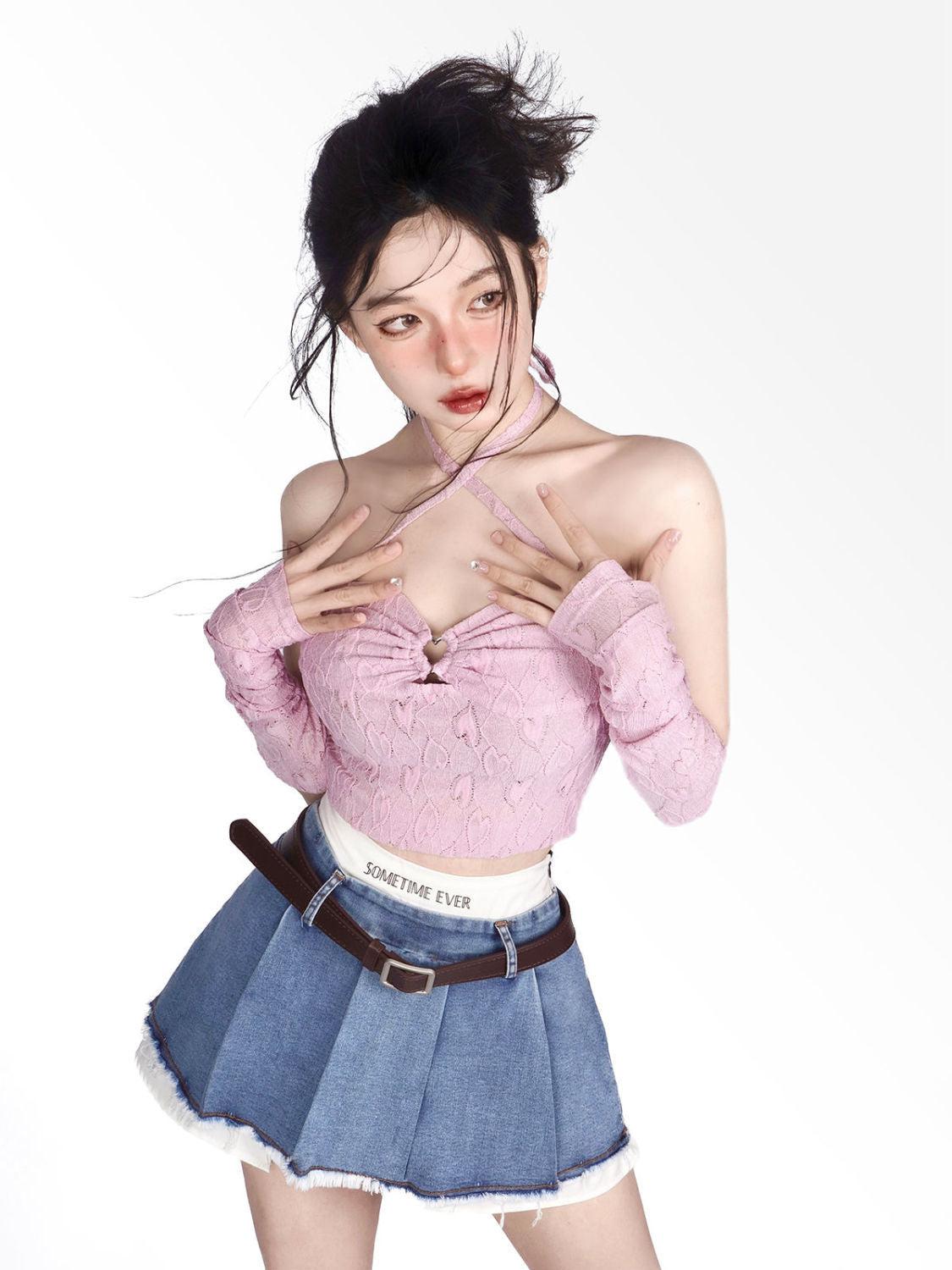 Y2K Fake Two Piece Pleated Mini Skirt - KAYSMAR