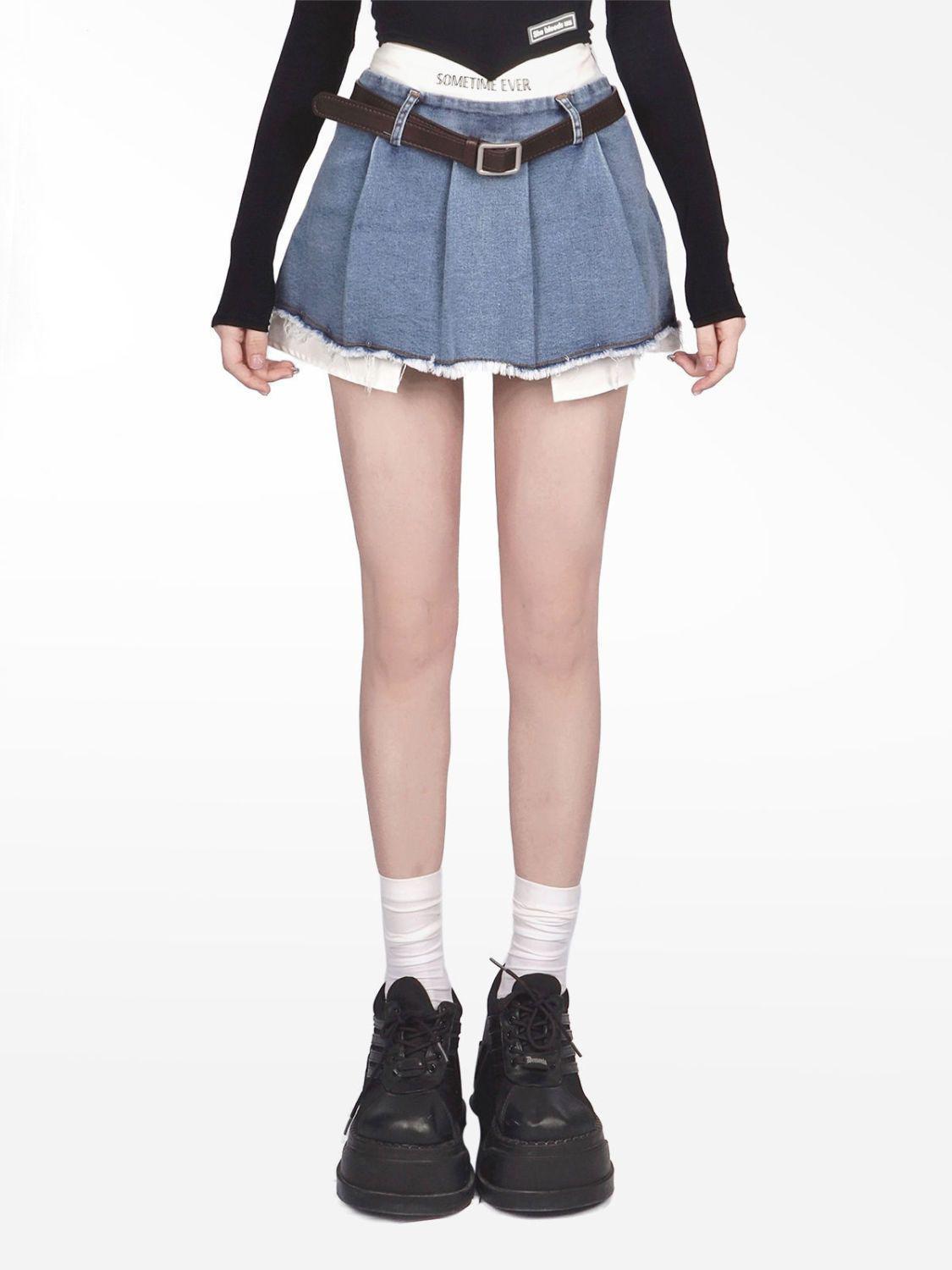 Y2K Fake Two Piece Pleated Mini Skirt - KAYSMAR