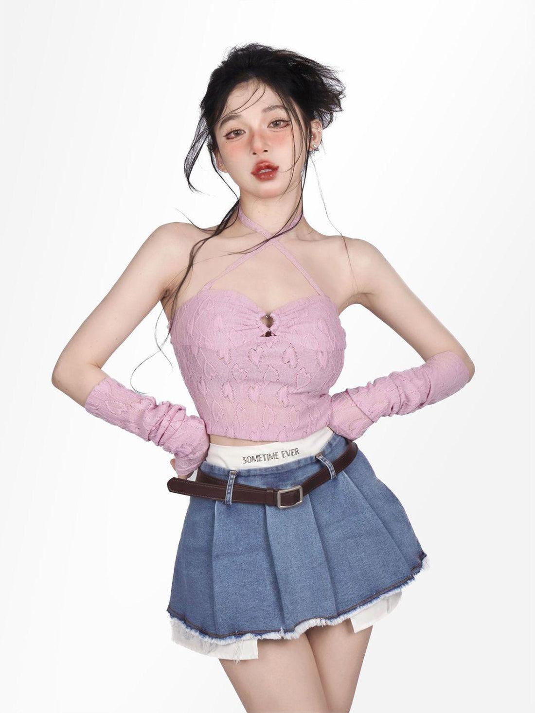 Y2K Fake Two Piece Pleated Mini Skirt - KAYSMAR