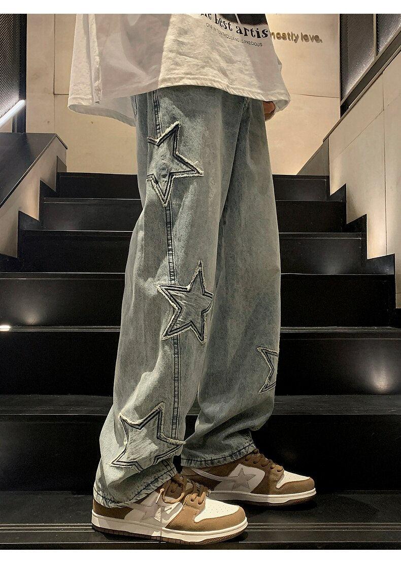 Y2K Star Embroidered Jeans - KAYSMAR