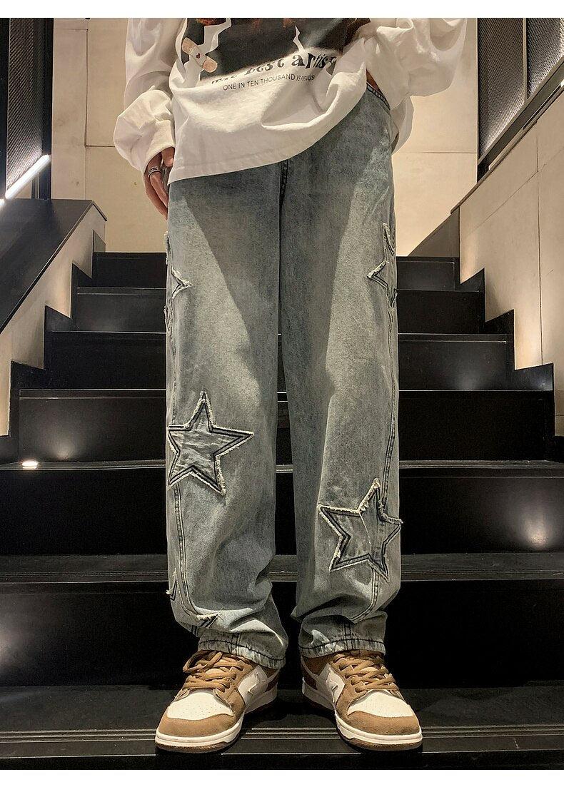 Y2K Star Embroidered Jeans - KAYSMAR