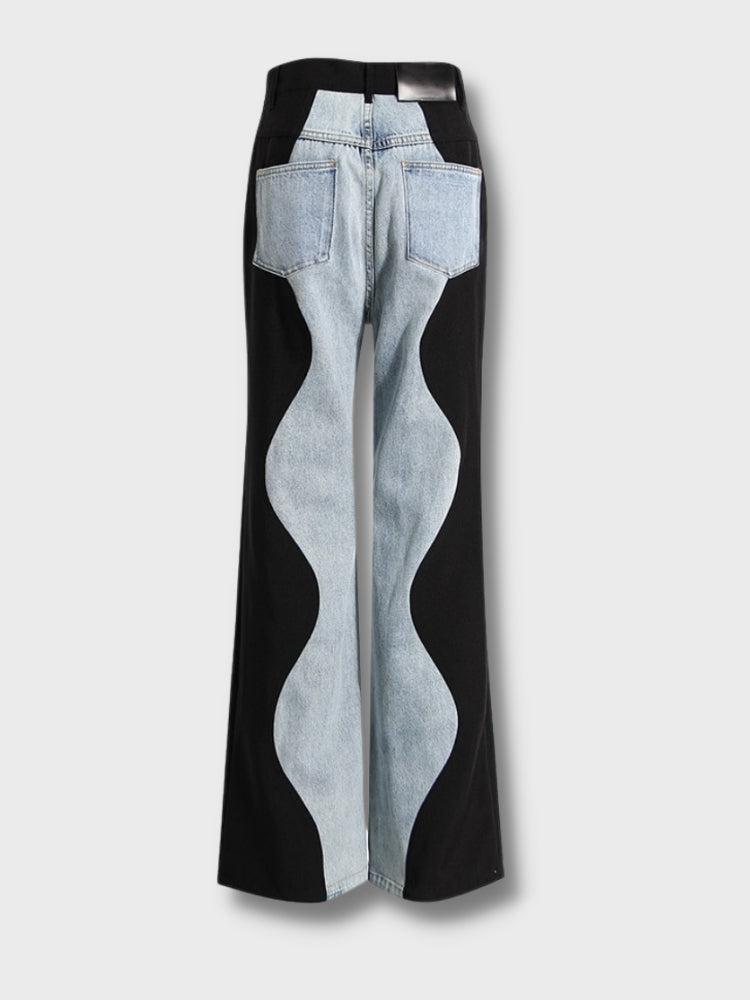 Y2K Wave Panel Jeans - KAYSMAR
