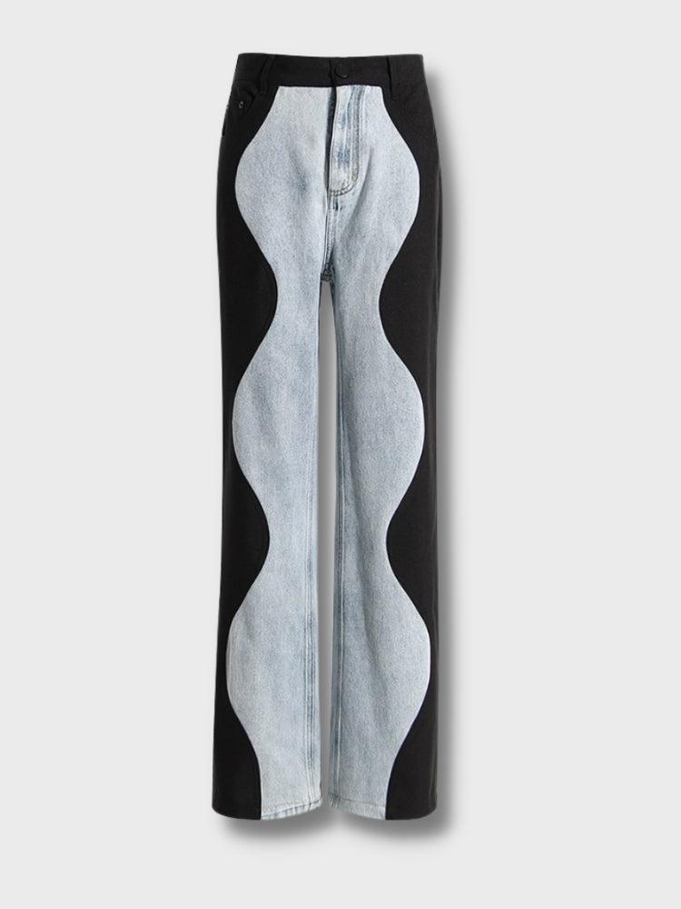 Y2K Wave Panel Jeans - KAYSMAR