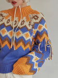 Retro Pattern Knitted Christmas Sweater - Kaysmar
