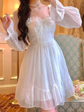 Autumn White Sweet Fairy Dress KAYSMAR